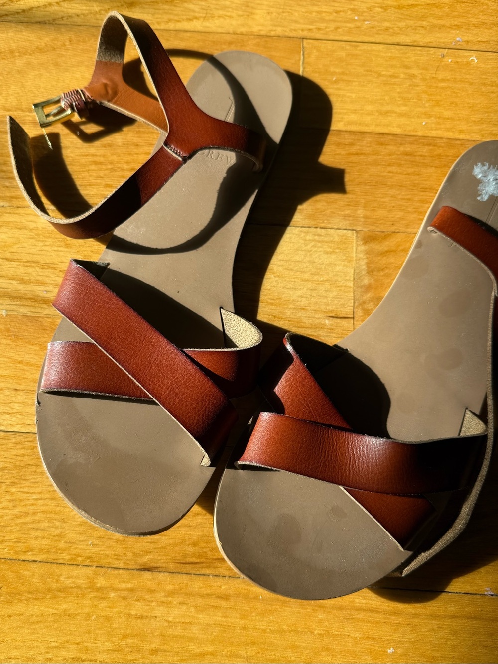 Women's J.Crew Brown Leather Strappy Sandals